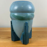 Roseville Futura Blue 1928 Vintage Art Deco Pottery Ceramic Spaceship Vase 405-7