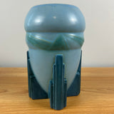 Roseville Futura Blue 1928 Vintage Art Deco Pottery Ceramic Spaceship Vase 405-7