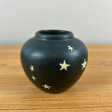 Weller Art Pottery 1934 "Stellar" Dark Blue Black With White Stars Cabinet Vase Hester Pillsbury