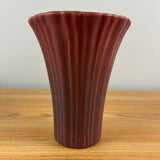 Van Briggle Colorado Art Pottery Red Mulberry Glazed Flared Fluted Body Vase