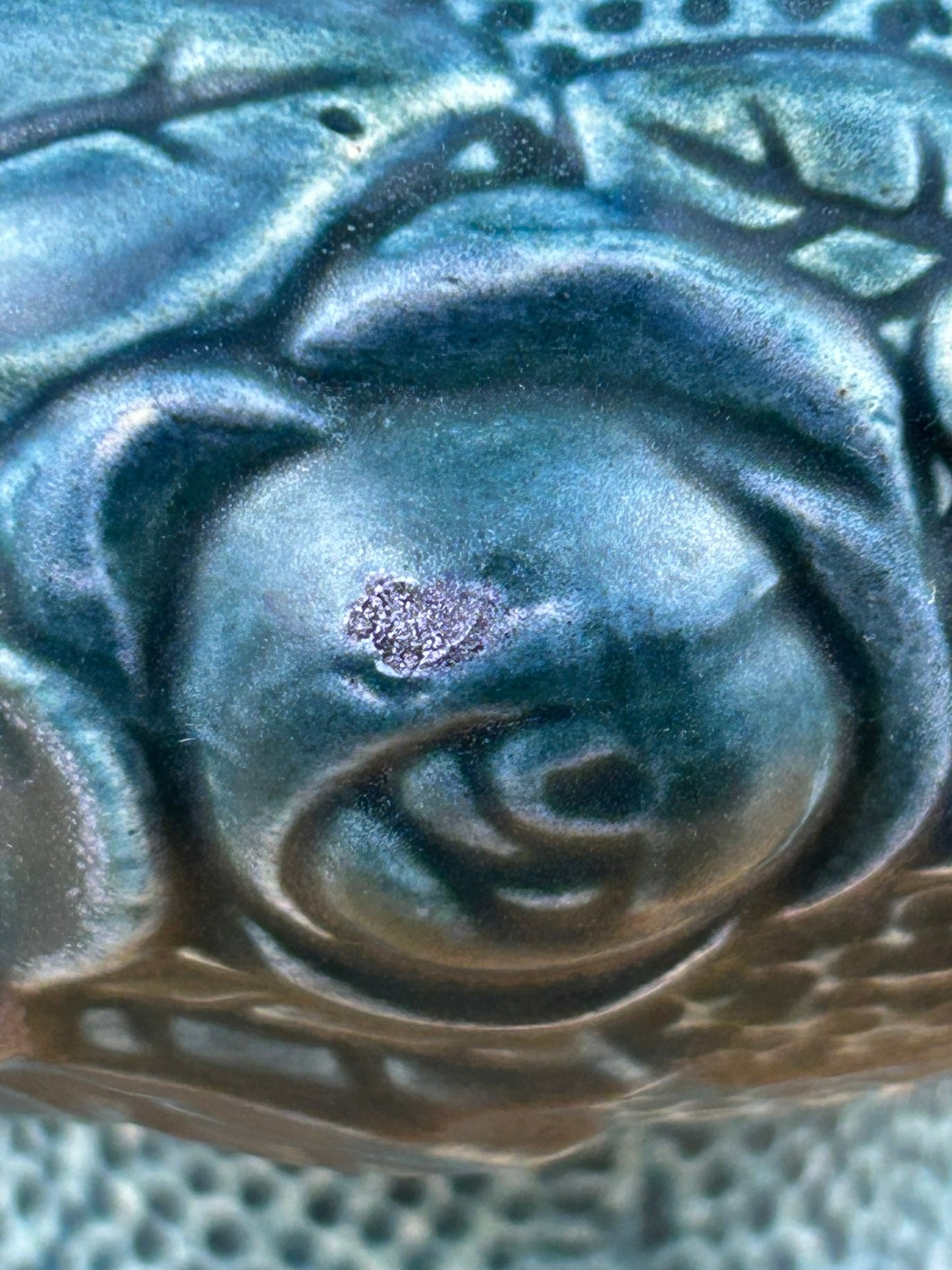 Trial Glaze Blue Roseville Rozane Pottery 1917 Floral Bowl Planter Compote 5.5” Tall