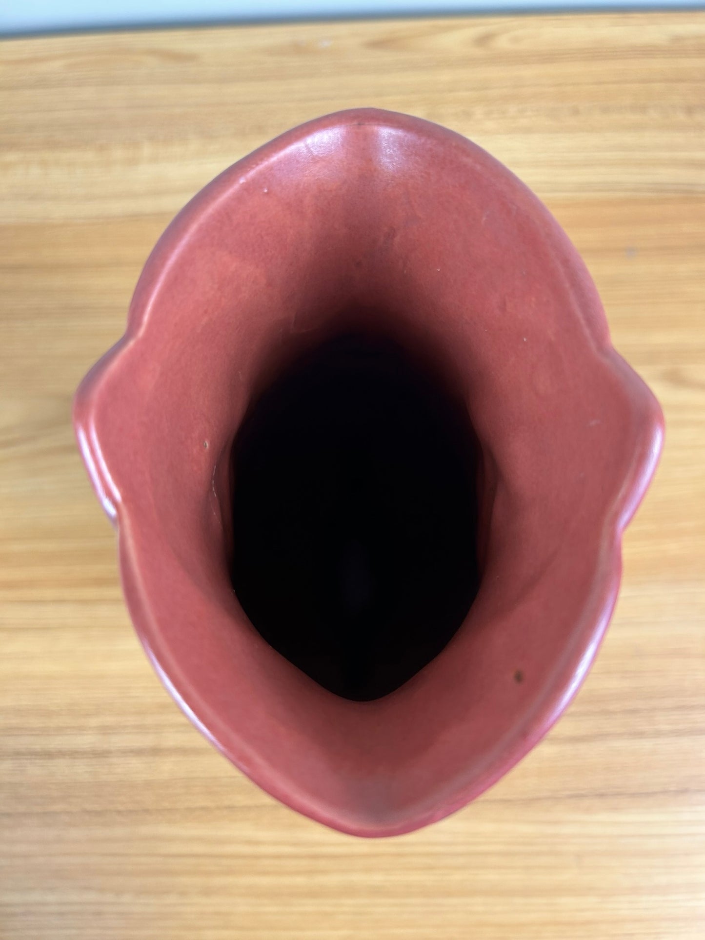 Roseville Pottery American Arts & Crafts Red Silhouette Vase785-9" MCM 1950