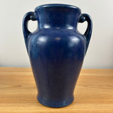 Brush McCoy Early 1900s Art Deco Dark Blue Double Handled Vase