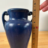 Brush McCoy Early 1900s Art Deco Dark Blue Double Handled Vase