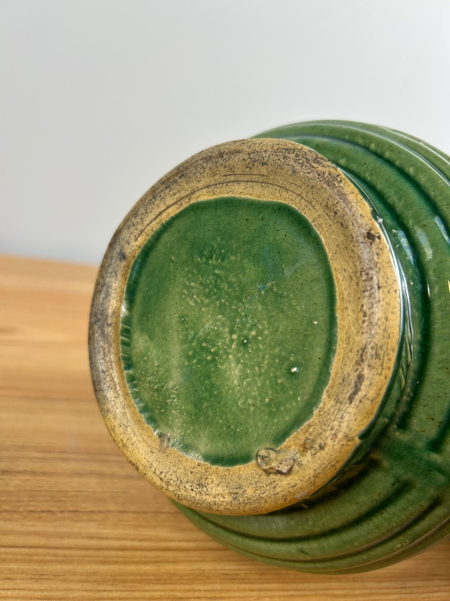 McCoy Green Ringware Art and Crafts Art Pottery 8" Tall Pitcher