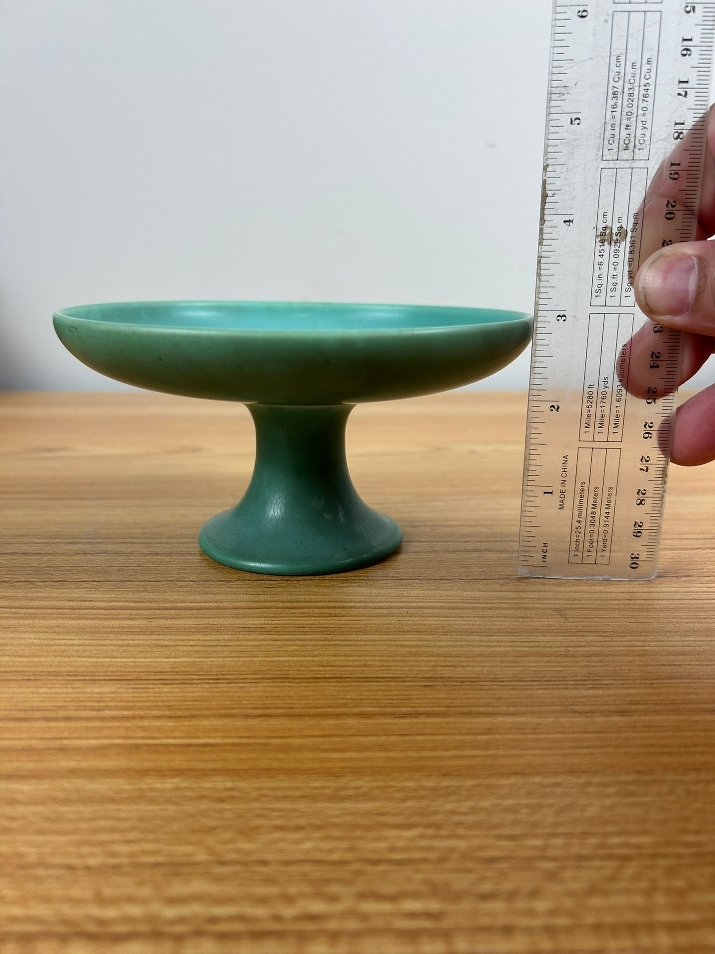 Rookwood Art Pottery 1937 Matte Green Tazza / Compote Pedestal Bowl #2269 D