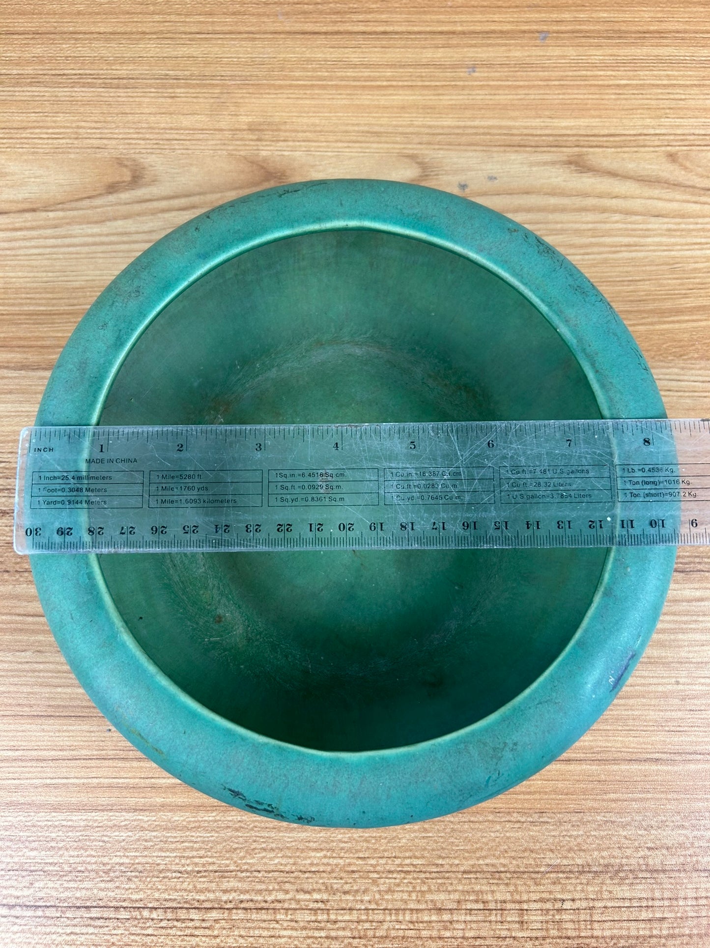 Glorious Antique Roseville Pottery Early Carnelian Centerpiece Bowl Matte Green