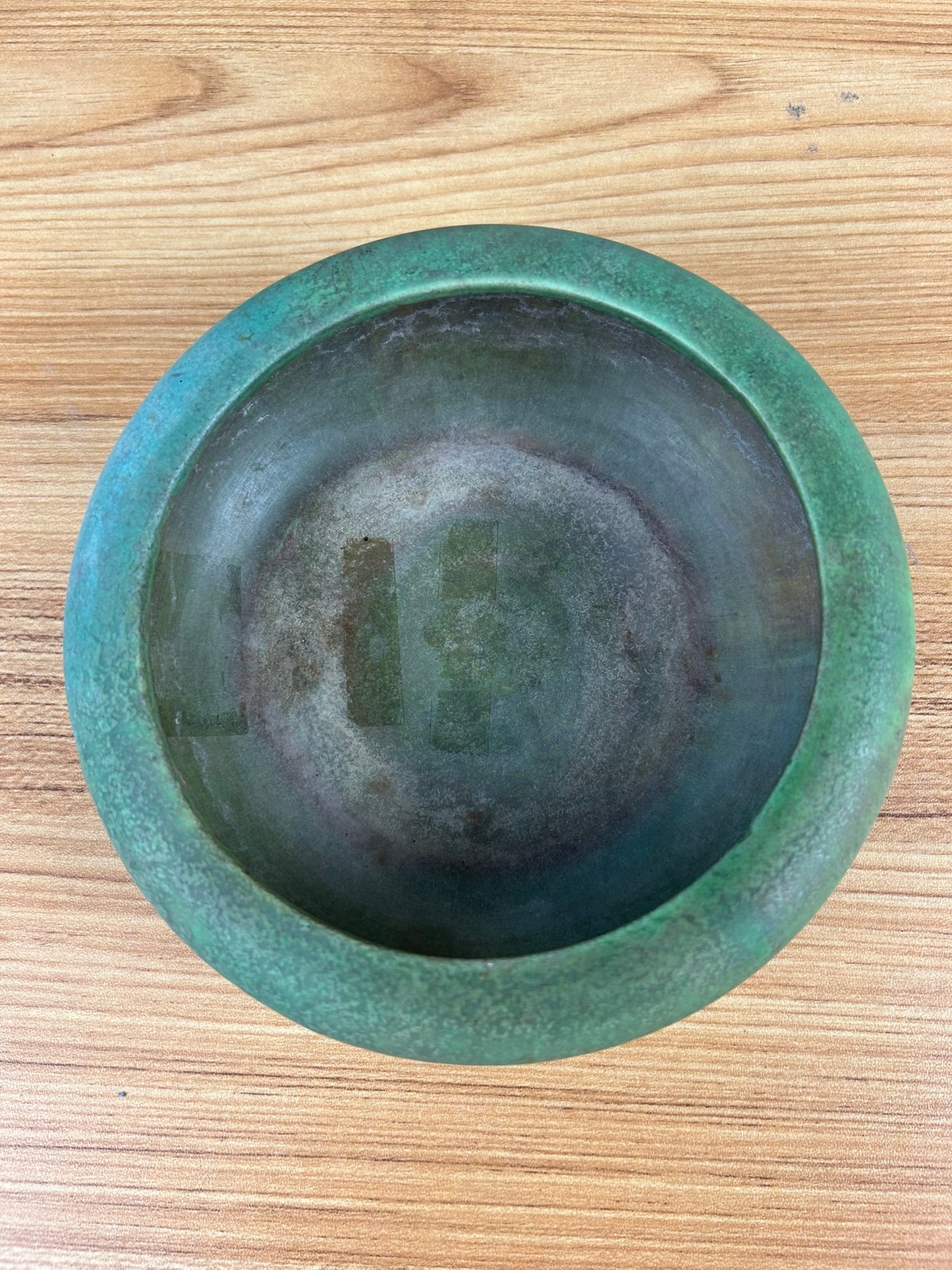 Glorious Antique Roseville Pottery Early Carnelian Bowl Matte Green