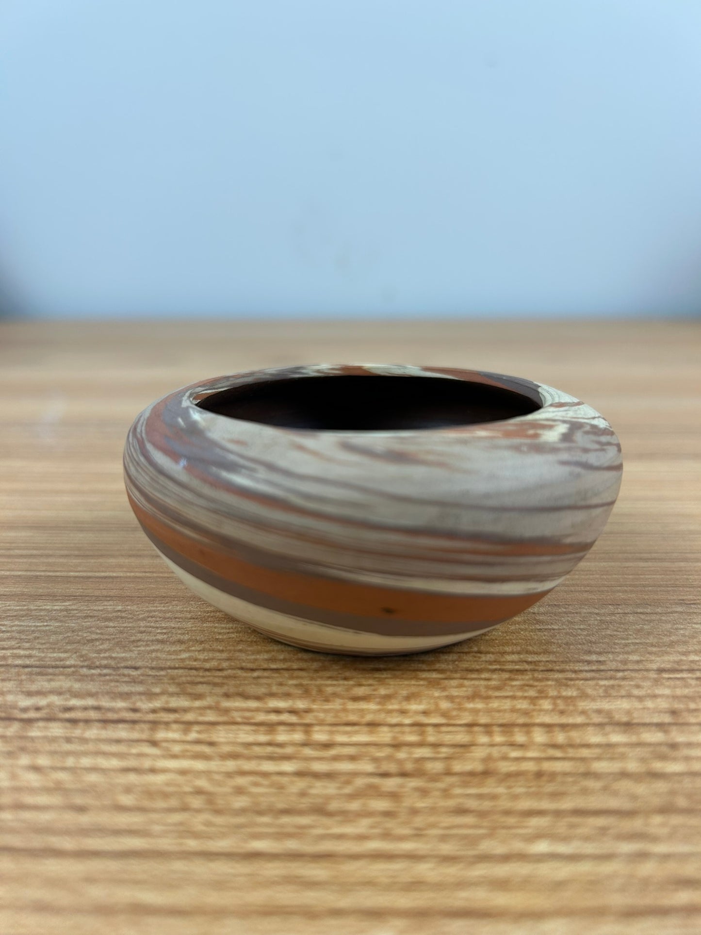 Evans Art Pottery Brown Tan Mission Swirl Small Bowl