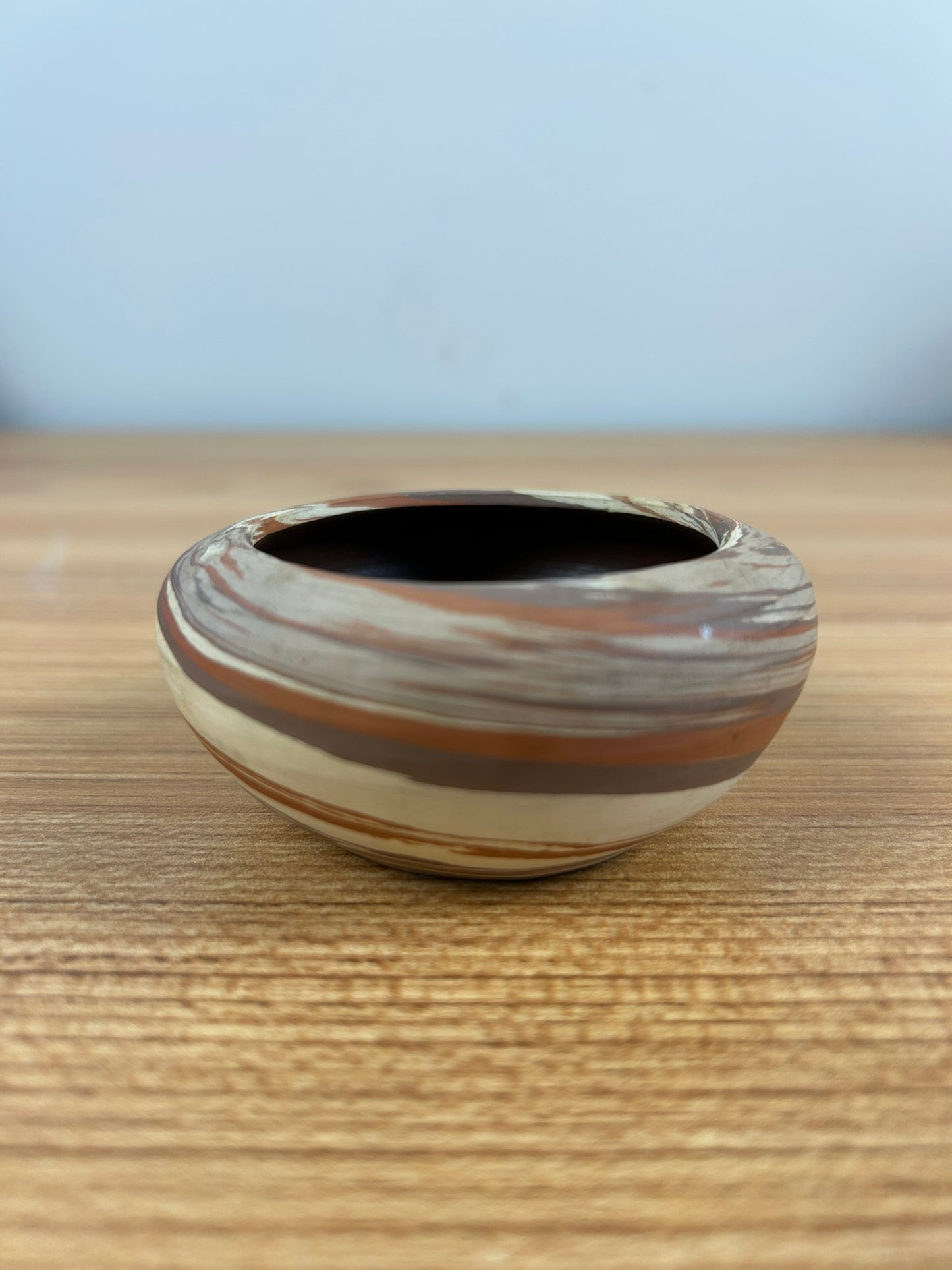 Evans Art Pottery Brown Tan Mission Swirl Small Bowl