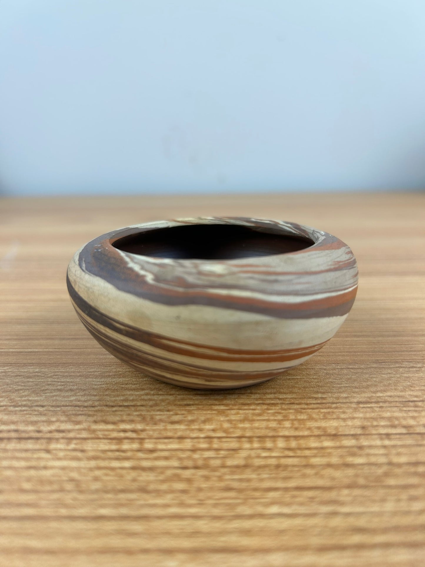 Evans Art Pottery Brown Tan Mission Swirl Small Bowl