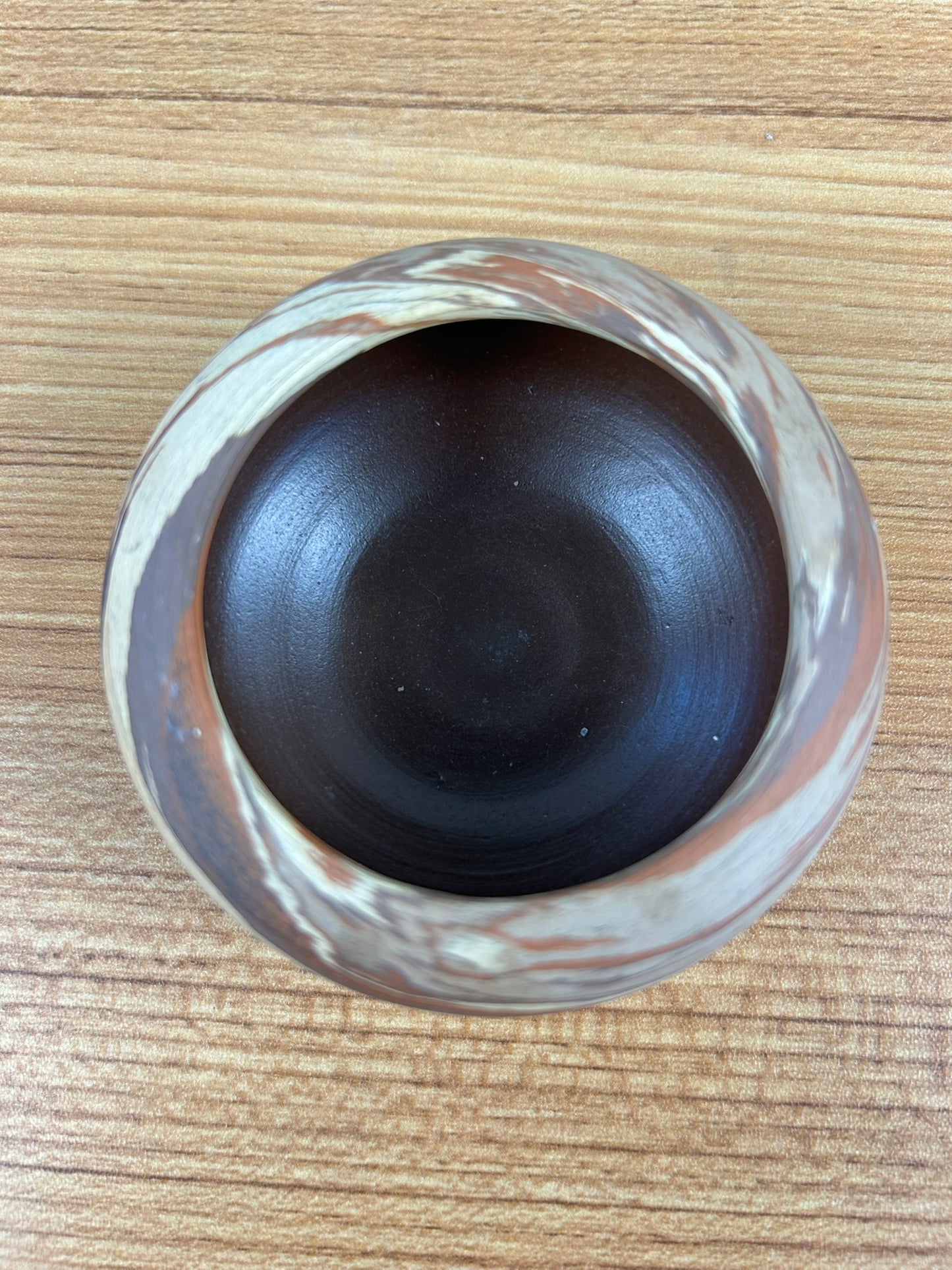 Evans Art Pottery Brown Tan Mission Swirl Small Bowl