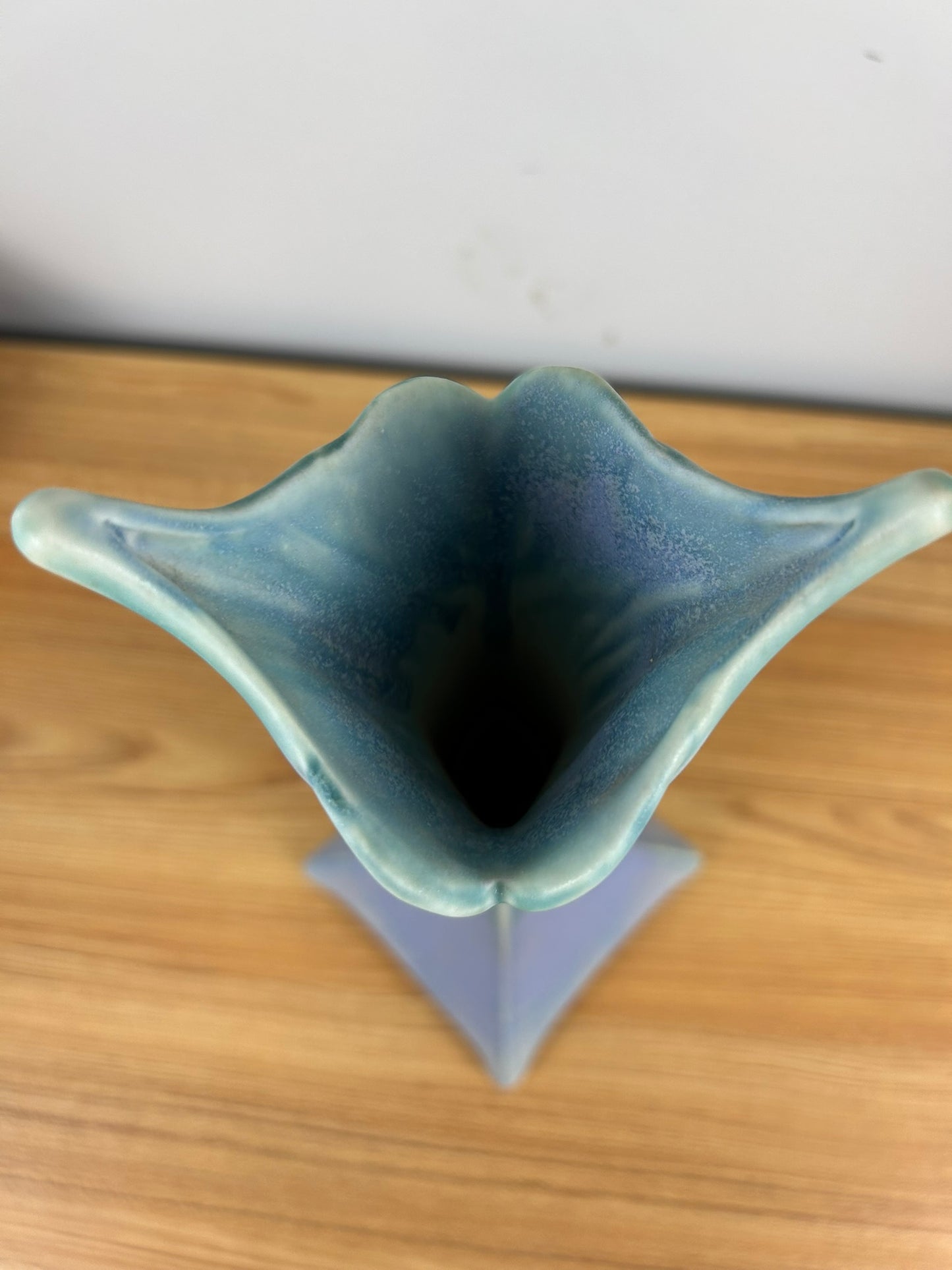 Newman Ceramic Works Studio Art Pottery Fris 13" Tall Purple Green Vase