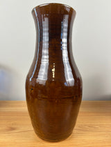 Browns Pottery Arden NC Tall Brown Hand Thrown Pottery Vase 11.5" Tall