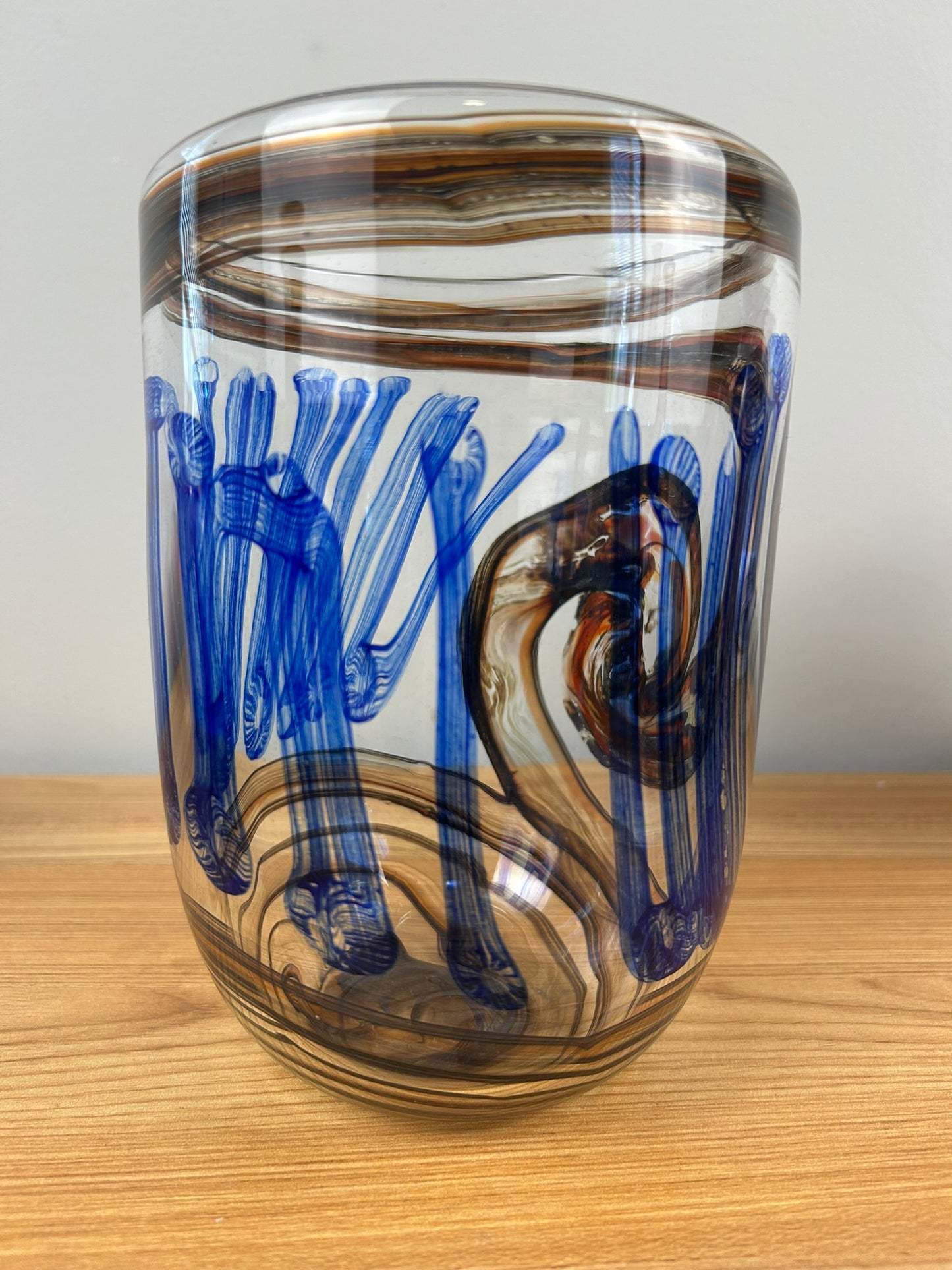 HERB BABCOCK 1976 HAND BLOWN Decorative Vase MCM Mid Century Glass Vase