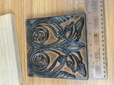 Motawi Tileworks Sullivanesque Rosemont Brown 6X6 Art Nouveau Tile