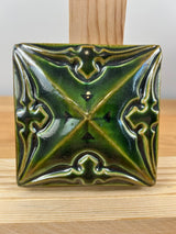 Motawi Tileworks Sullivan 4" X 4" Louis Sullivan Relief Tile Glossy Green Glaze