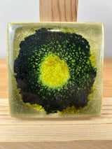 Motawi Tileworks Art Pottery Green With Black Circle Abstract Factory Glaze Test Tile 6X6