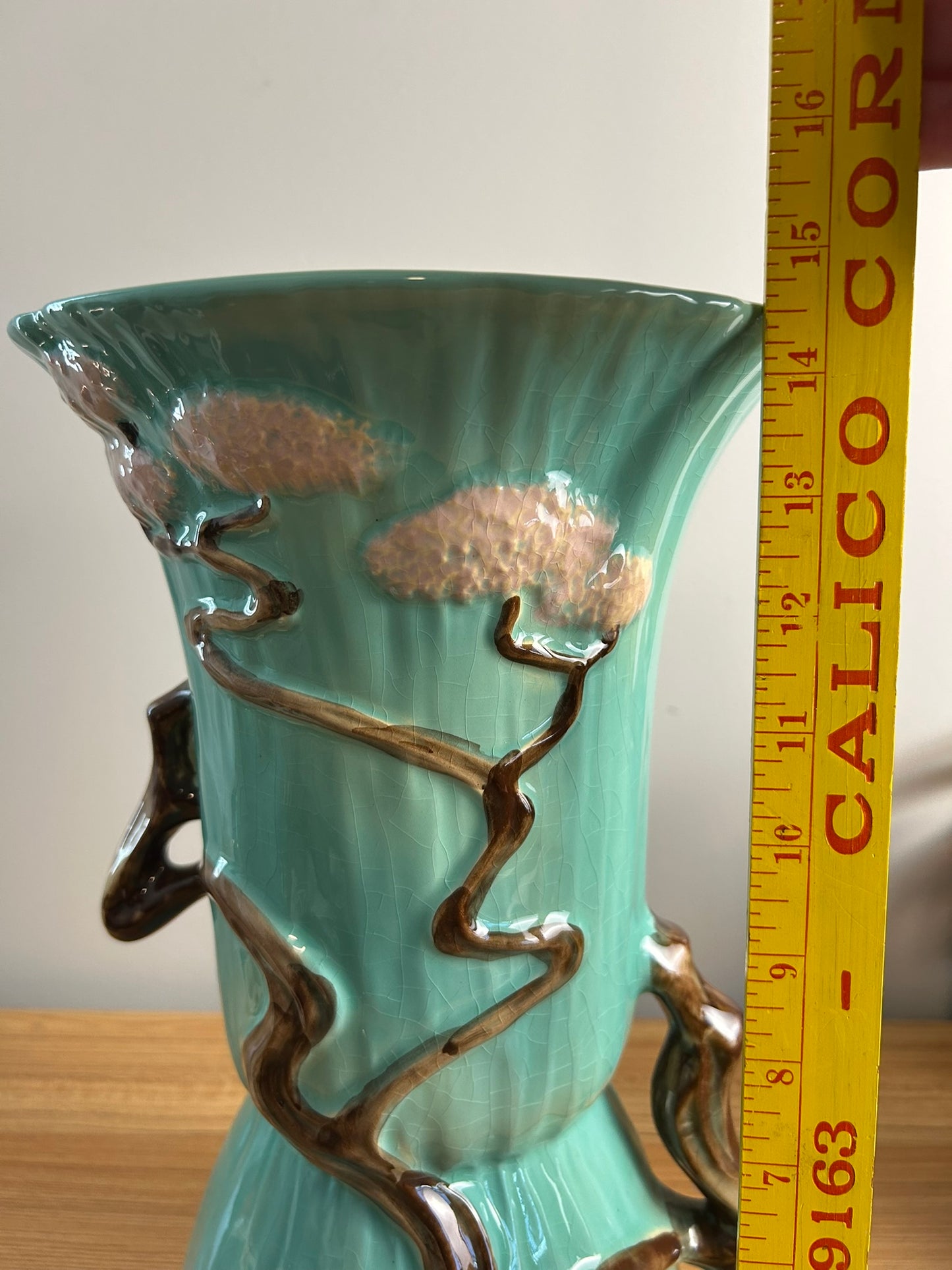 Stunning Roseville Ming Tree Pottery Handled Large Floor Vase 585-14