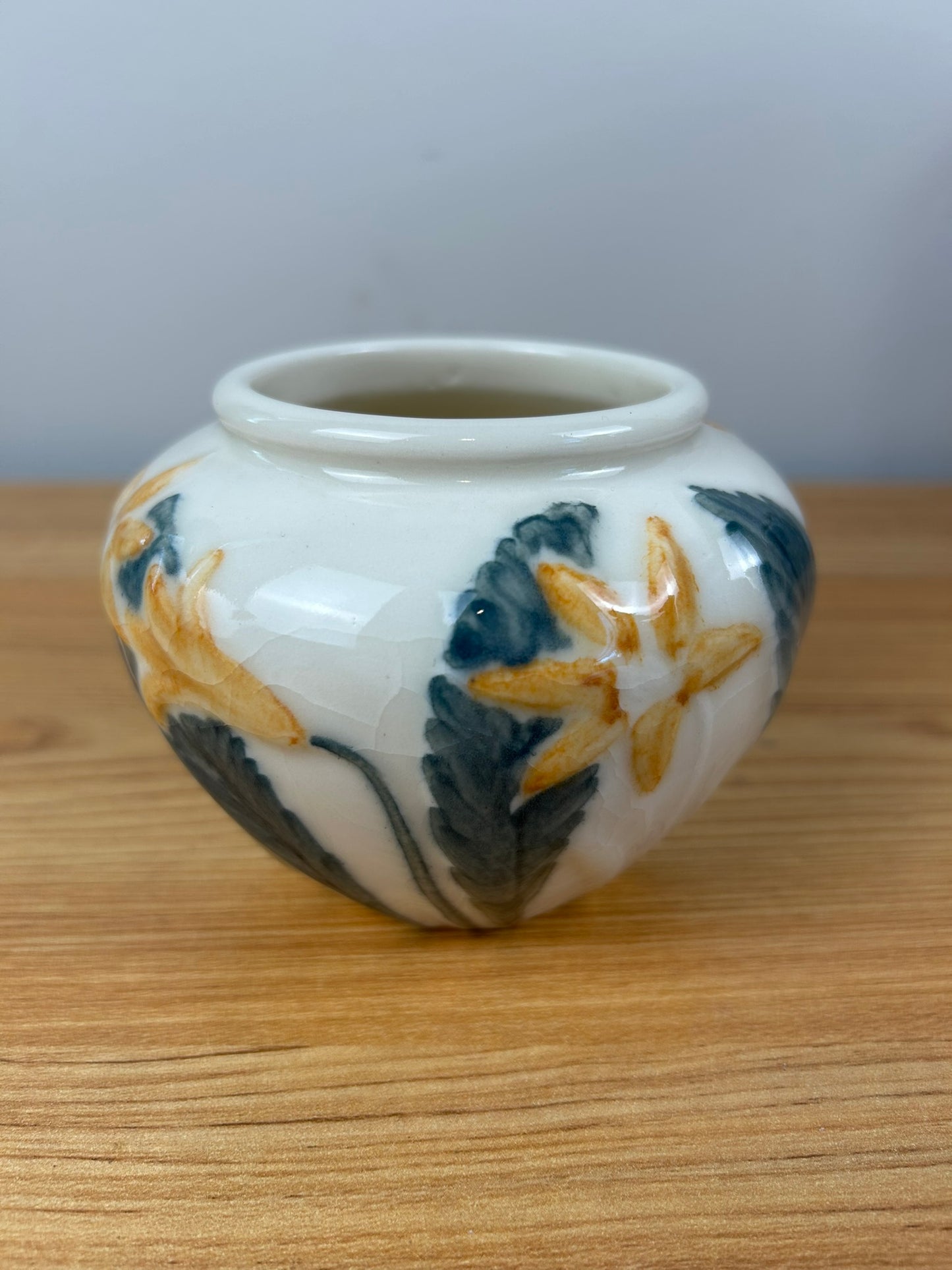 Rookwood Art Pottery Artist Signed 3.5" Floral White Vase XLVI 6431