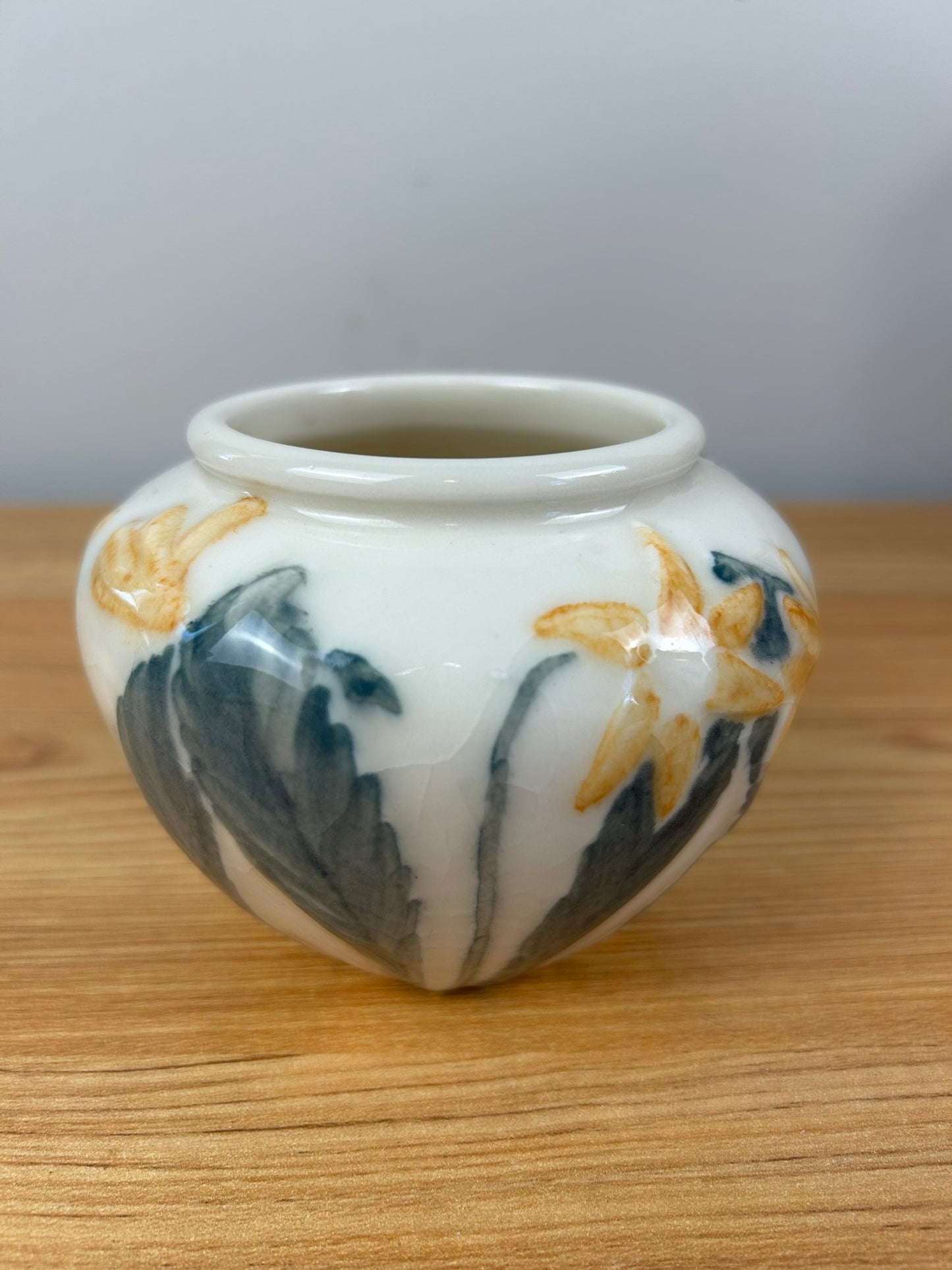 Rookwood Art Pottery Artist Signed 3.5" Floral White Vase XLVI 6431