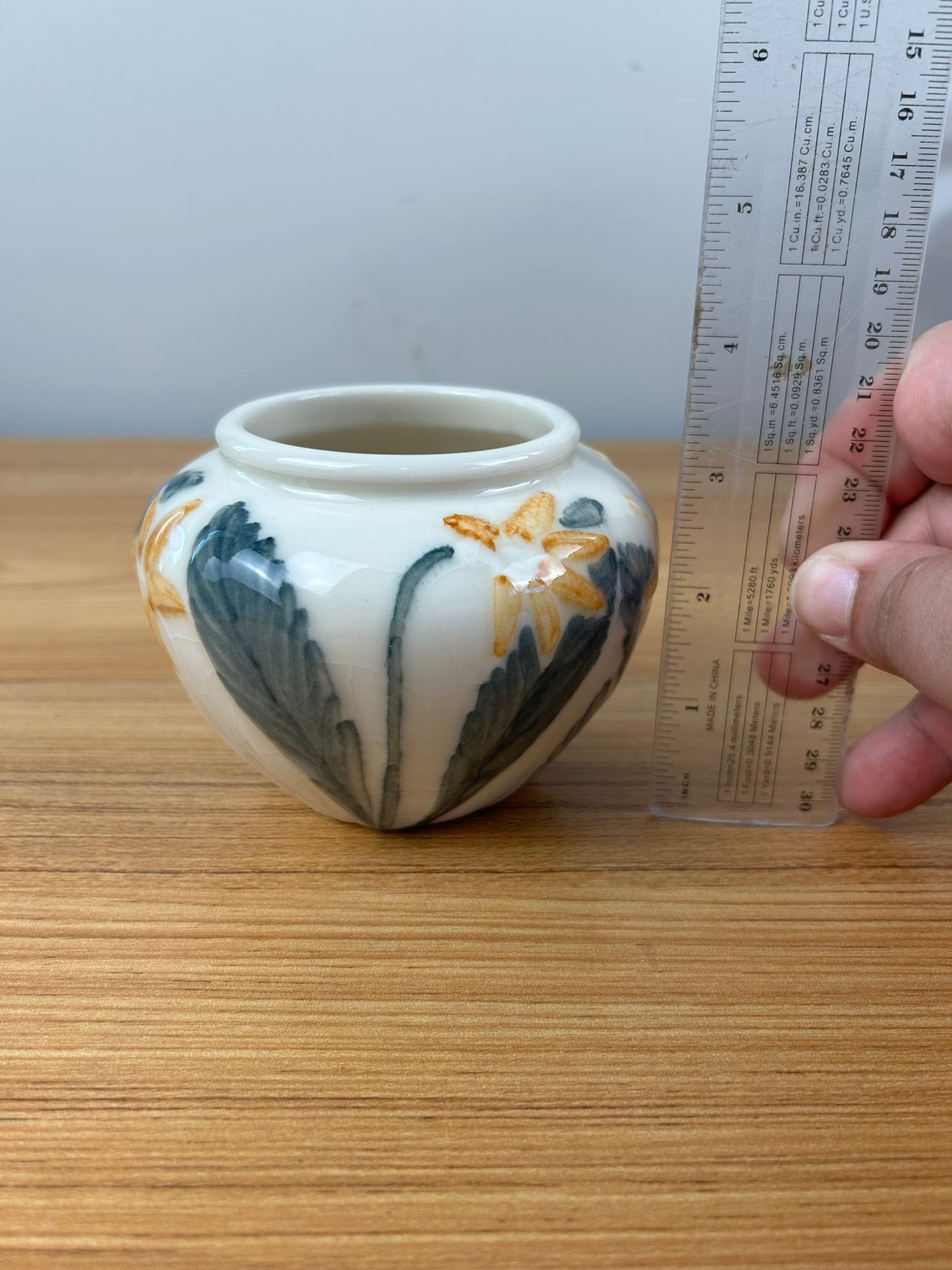 Rookwood Art Pottery Artist Signed 3.5" Floral White Vase XLVI 6431