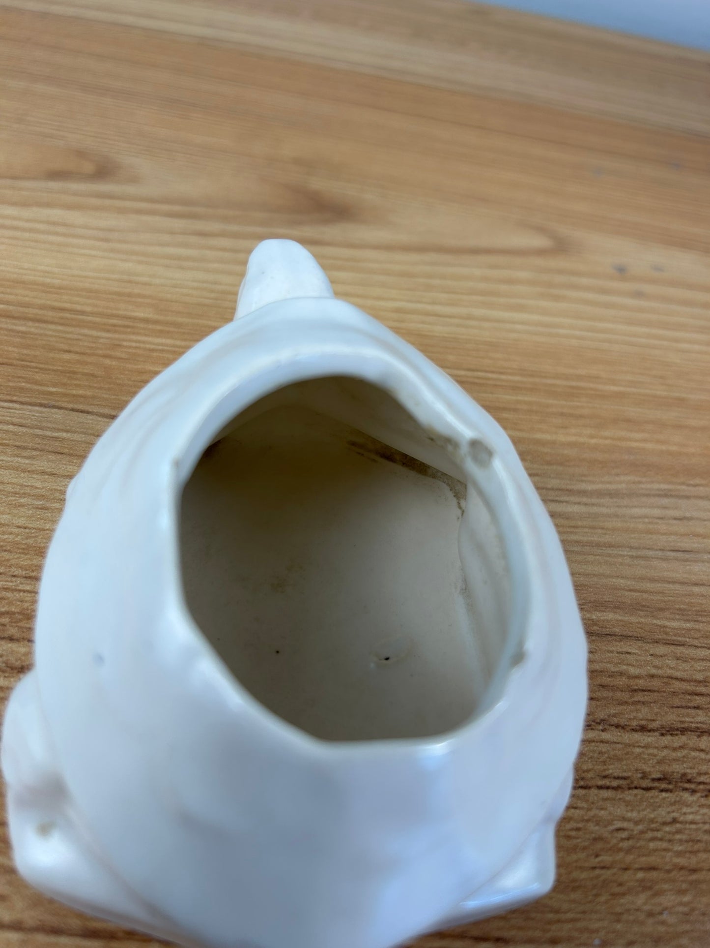 Vintage Nelson McCoy Pottery Matte White Turtle Miniature Planter Holder HTF