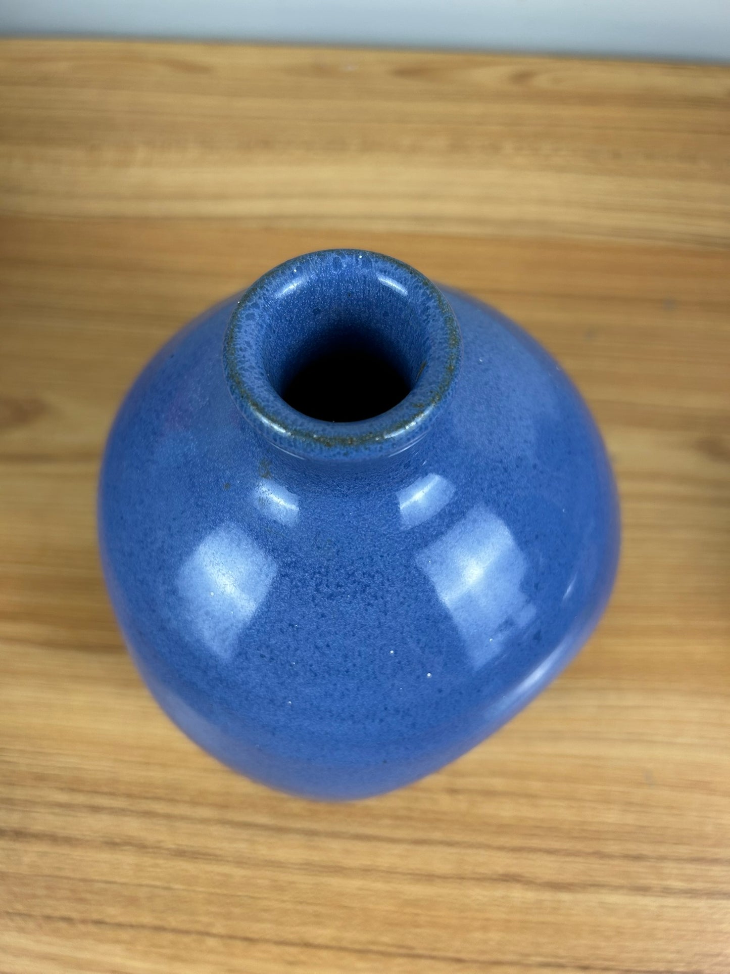 Cornelison Bybee Kentucky Hand Made Matte Blue Dimple Body Vase