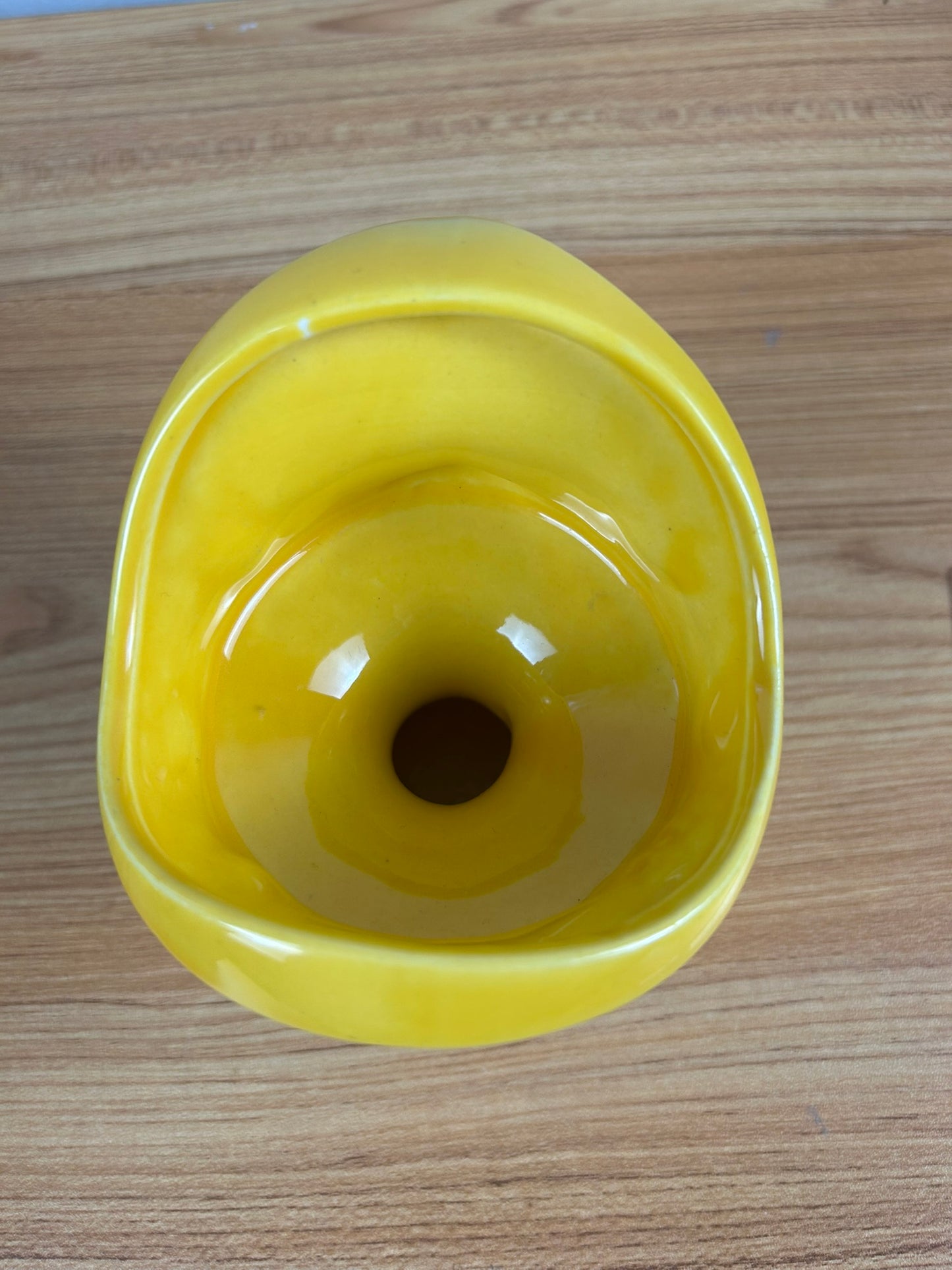 1968 McCoy USA Pottery MCP 20 Glossy Yellow Starburst Pattern Candle Holder