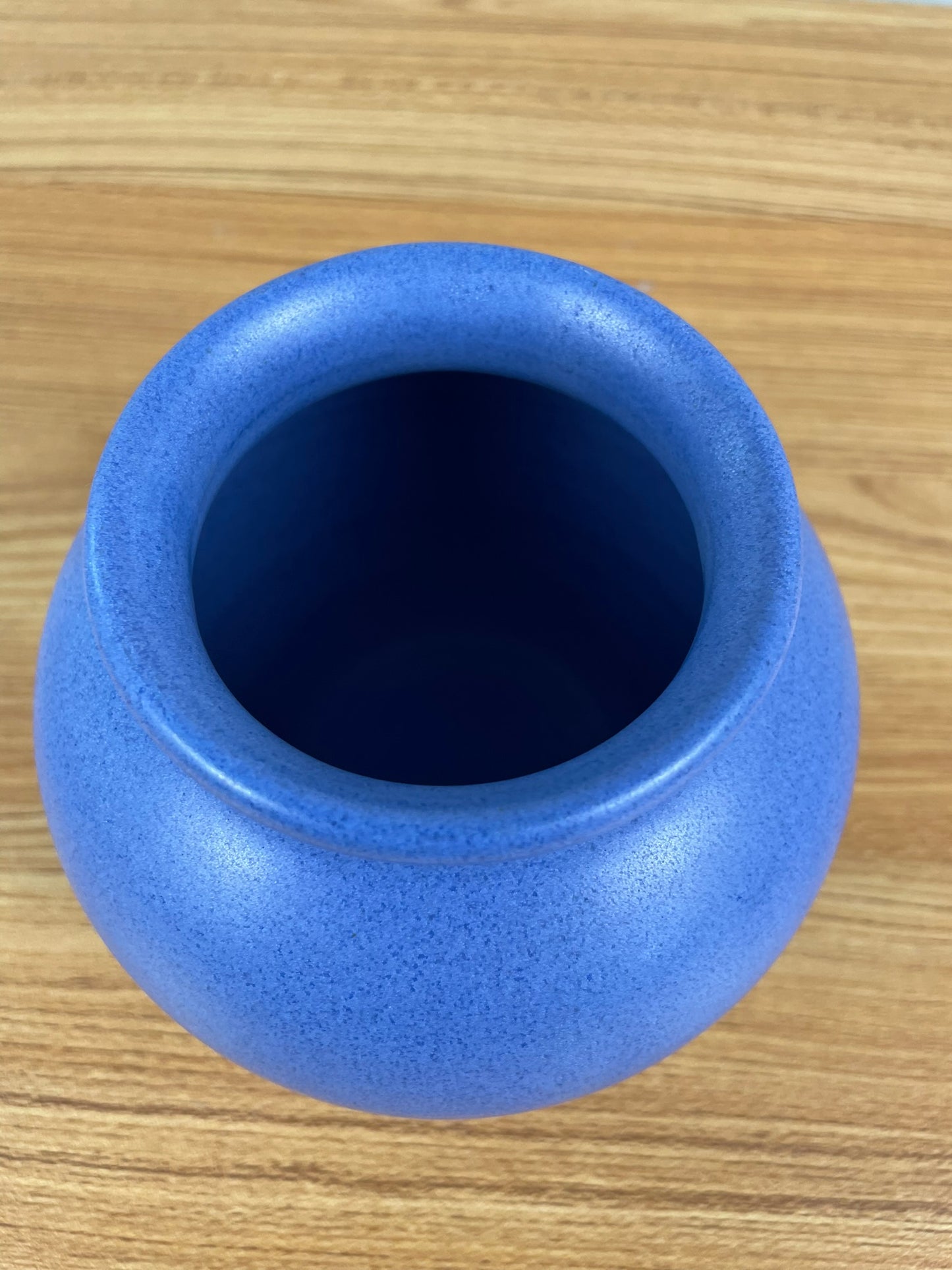 Niloak Art Pottery Vintage Vibrant Matte Blue Bulbous Vase 4.5" Tall