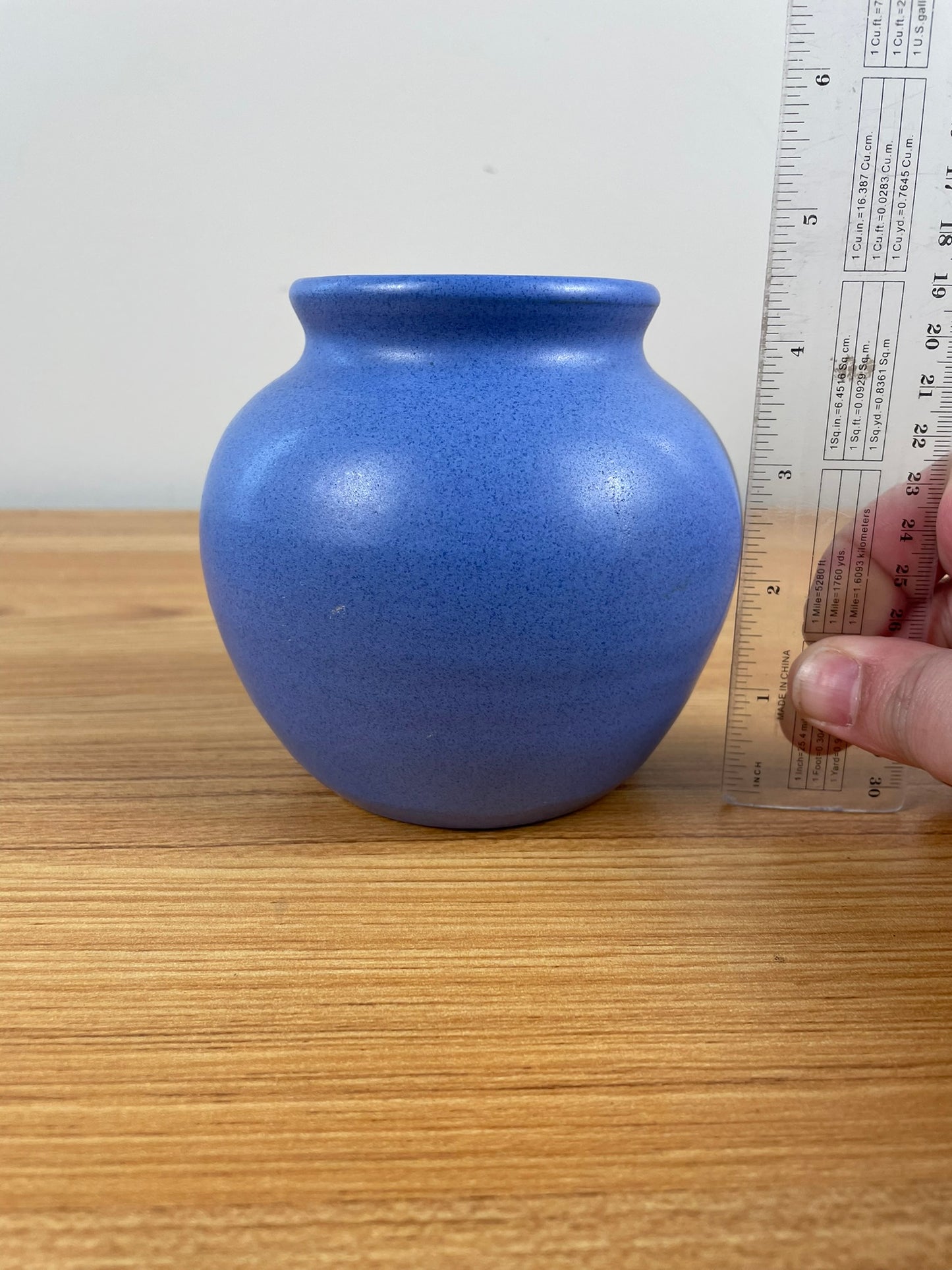 Niloak Art Pottery Vintage Vibrant Matte Blue Bulbous Vase 4.5" Tall