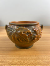 Vintage Roseville Pottery Orange/Green Floral BUSHBERRY Vase 657 - 3” Excellent