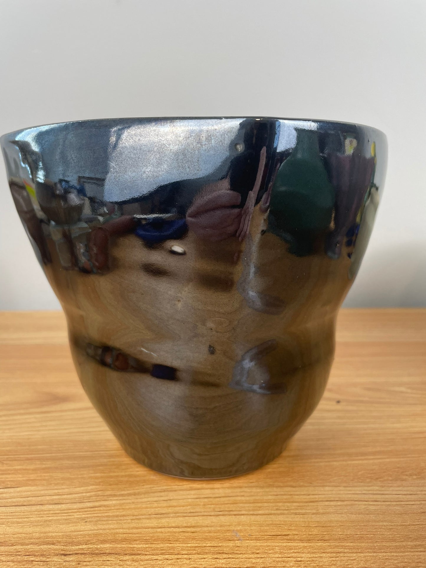William "Bill" Kremer Studio Pottery 6" Black Square Vase Notre Dame Professor RARE