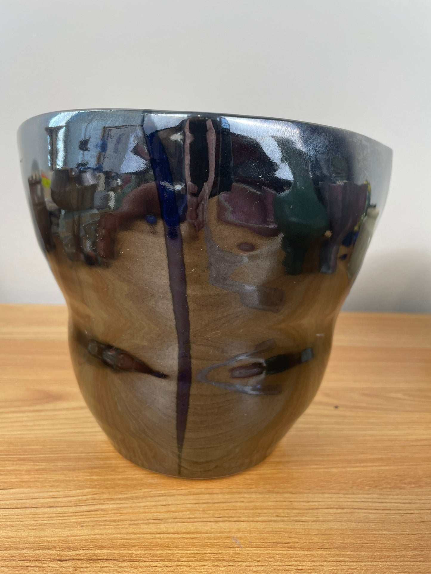 William "Bill" Kremer Studio Pottery 6" Black Square Vase Notre Dame Professor RARE