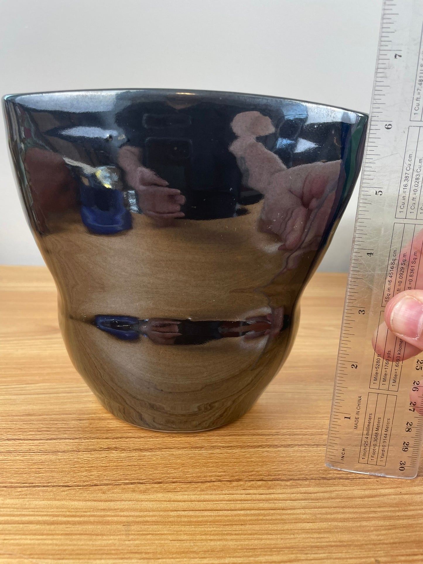 William "Bill" Kremer Studio Pottery 6" Black Square Vase Notre Dame Professor RARE