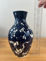 Ken Tracy Studio 2024 Art Deco Pottery Hand Made Scenic Blue White Ceramic Vase