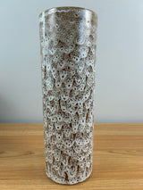 Pigeon Forge Pottery (TN 1946-99) 11.5" Cylinder Vase White Speckled Glaze