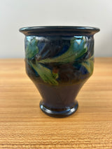 Herman A Kahler 1846-1917 Danish Art Nouveau Pottery Rim Vase Signed Danmark 4.5"