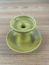 Pigeon Forge Pottery Yellow Mottled Glaze Pedestal Vase With Dish 3" Tall