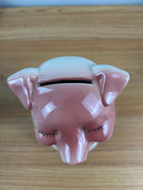Royal Copley 1950's Vintage Art Pottery Piggy Bank "For My Mink"