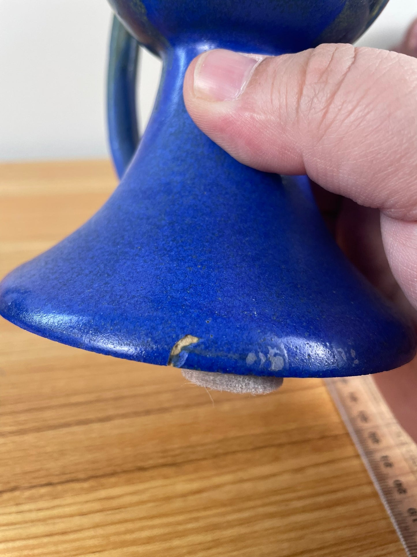 Fulper Vasekraft Art Pottery Blue Drip glaze Candle Holders Candlesticks Arts Crafts