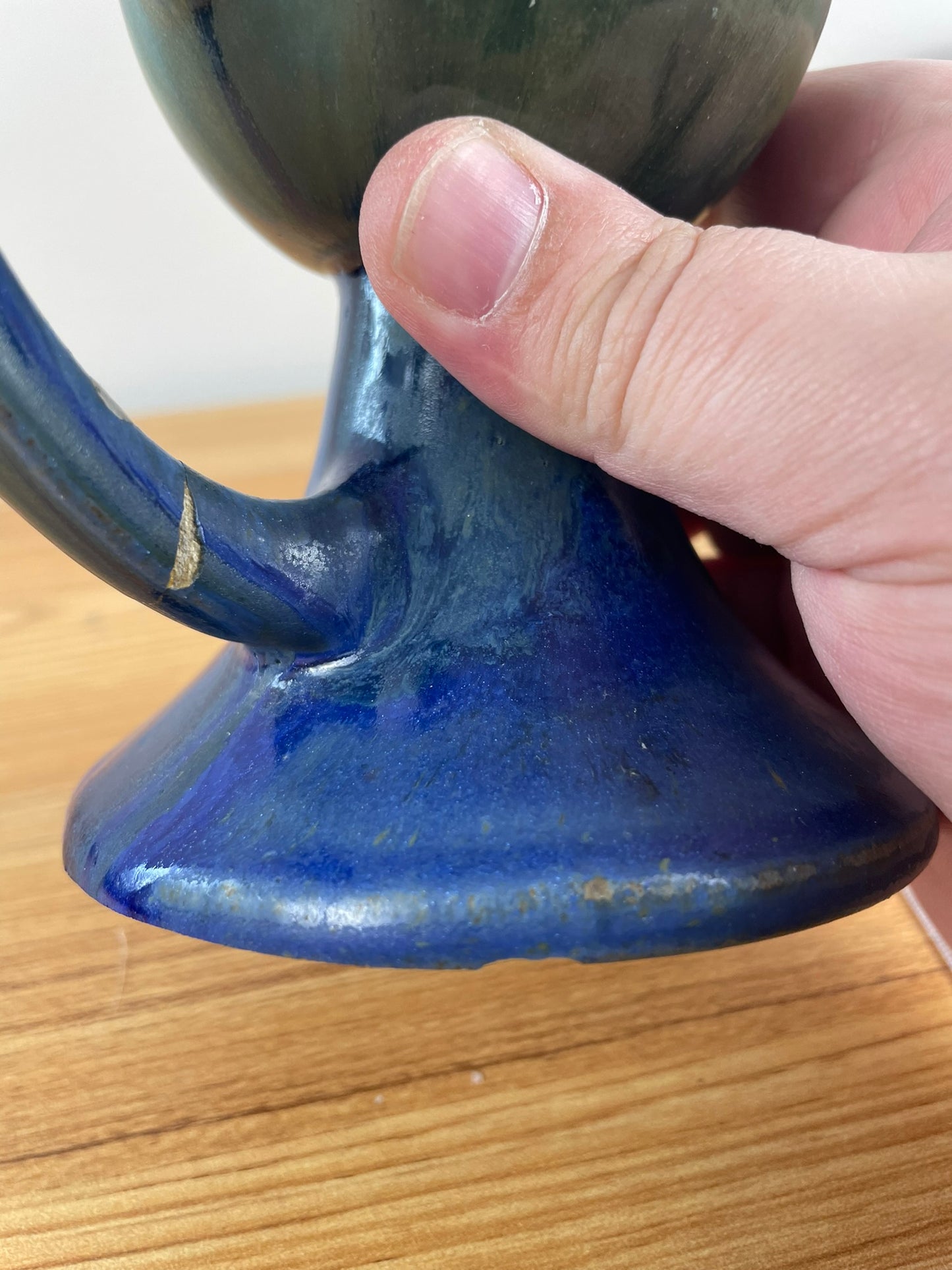 Fulper Vasekraft Art Pottery Blue Drip glaze Candle Holders Candlesticks Arts Crafts