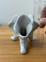 VAN BRIGGLE POTTERY TRIPLE CORNUCOPIA VASE CANDLE HOLDER WHITE