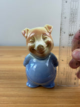Royal Copley Art Pottery Blue Figural Piggy Bank- 1940-50s