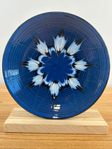 Herman A Kahler 1846-1917 Danish Art Deco Pottery Blue Plate Signed Danmark