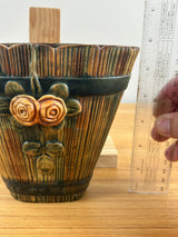 Weller Art Pottery Woodrose 1920s Brown Wall Pocket