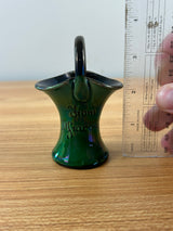 CH Brannam Barnstaple Iridescent Green Art Pottery Basket