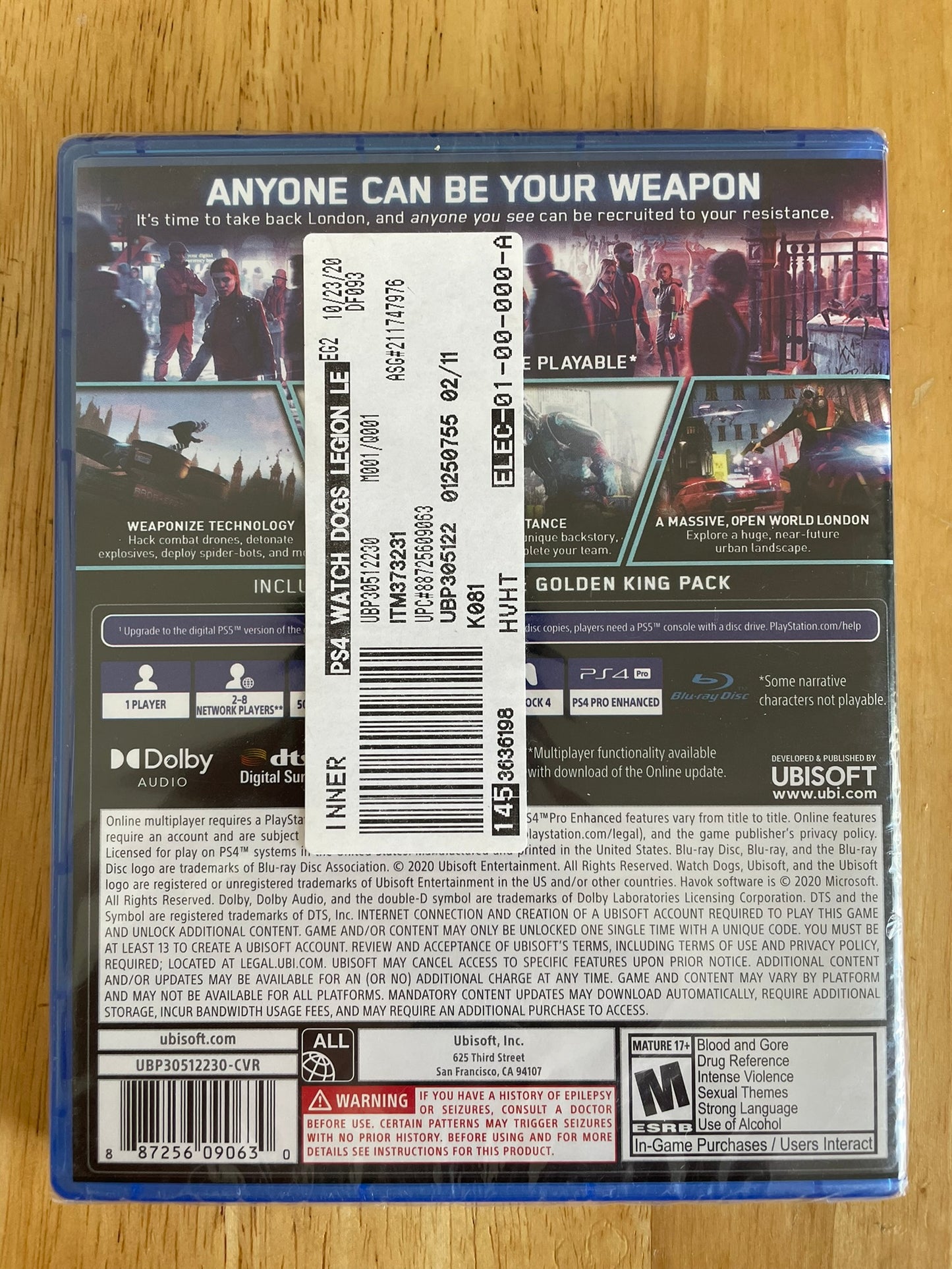 Watch Dogs: Legion (Sony PlayStation 4, 2020) PS4 - Brand New Sealed!