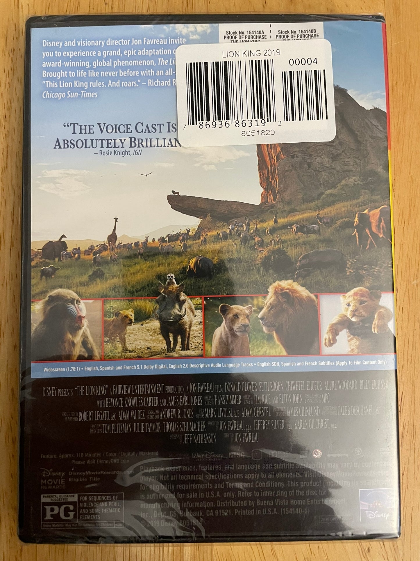 The Lion King (DVD, 2019) New Sealed