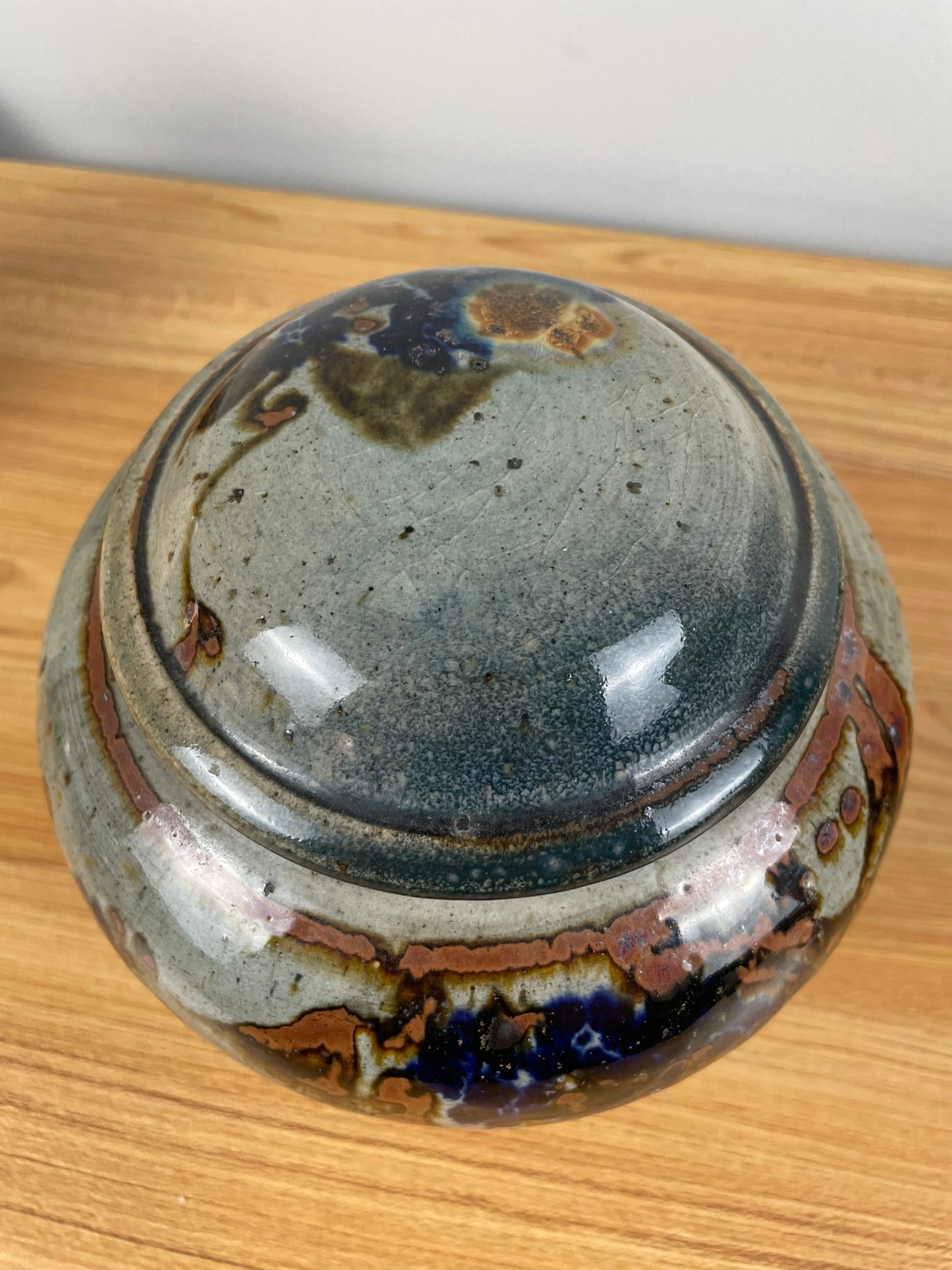 Yosuke Haruta Vintage Handmade Signed American Art Studio Stoneware Jar With Lid